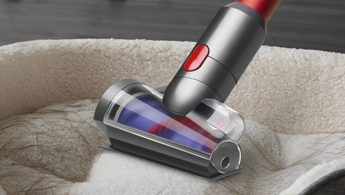 Hair screw tool cleaning a pet bed Hair screw tool cleaning a pet bed