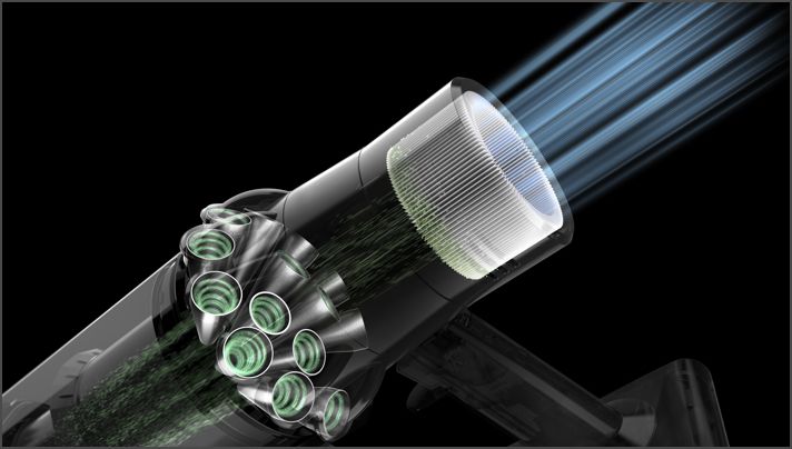 Airflow through a Dyson Outsize vacuum filter Airflow through a Dyson Outsize vacuum filter